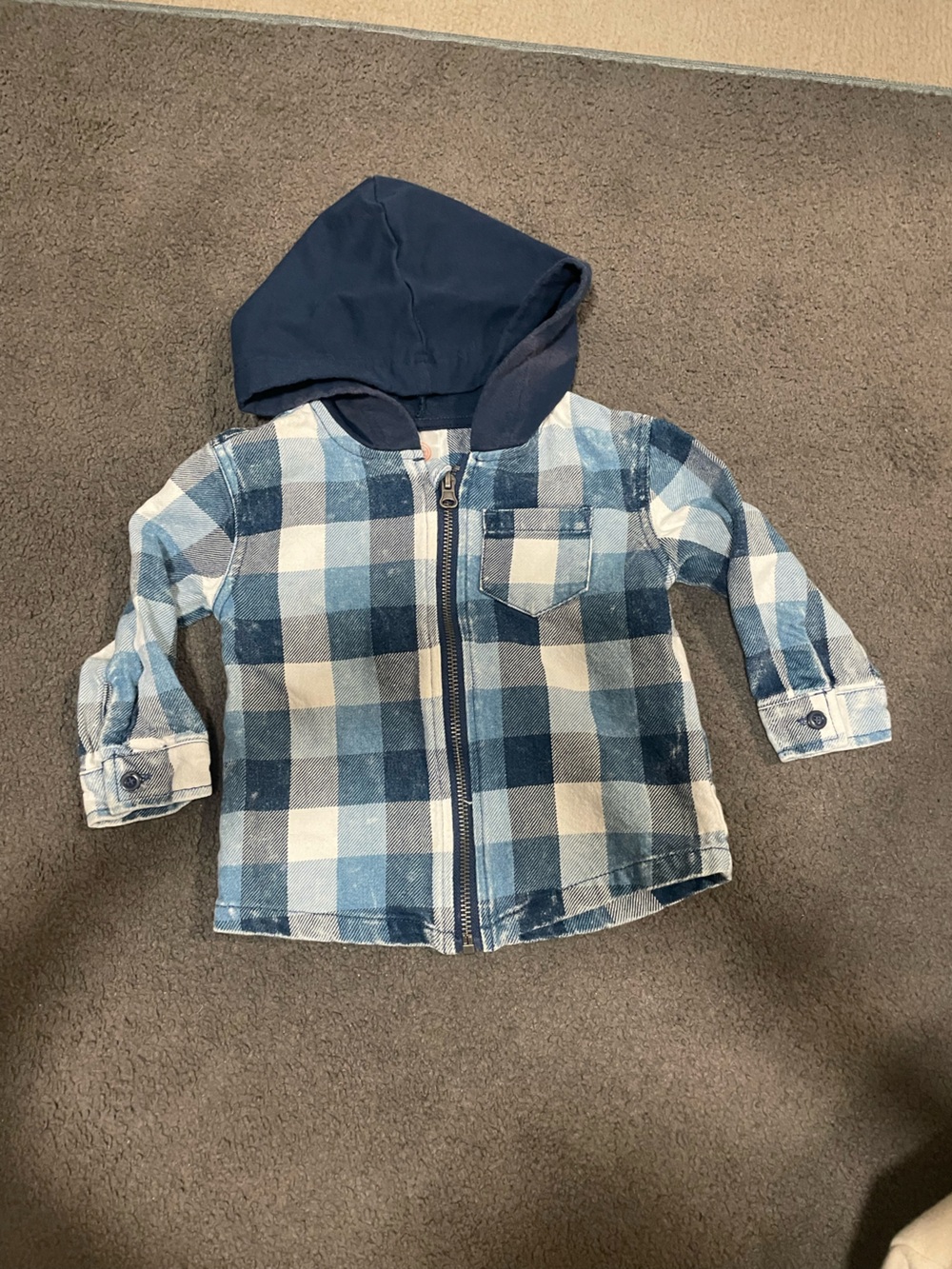 Kids Plaid Hooded Zip Jacket